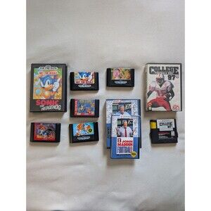 Sega Genesis 6 Game Lot, D&D Warriors of Eternal Sun, Sonic, NCAA Football, More
